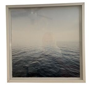 Marmont Hill Mist Over Water Framed Seascape Wall Art White Frame 18x18 Relax